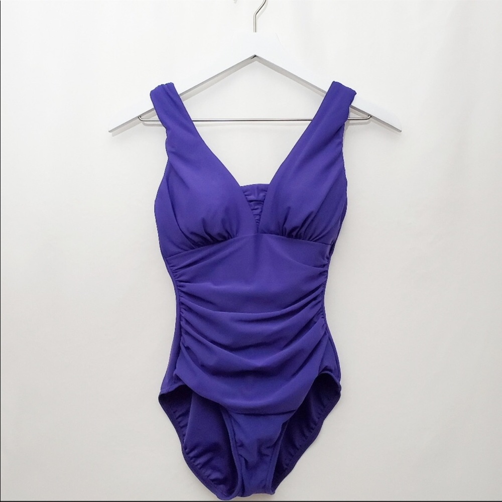 Lands’ End Slender Grecian Tummy Control Swimsuit